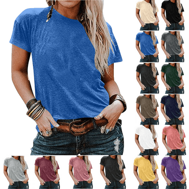 New Women's Large Size V-neck Loose Short Sleeve Printed T-shirt