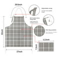 thumbnail image 7 of Gray White Plaid Checkered Pattern Apron-Garden Aprons for Women with Pockets-Cotton Linen Waterproof Kitchen Cooking Gardening Aprons Adjustable for Kitchen,Cooking,BBQ and Salon 33x27 Inch, 7 of 7