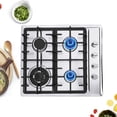 thumbnail image 3 of CNCEST 4 Burners Gas Stove Top Tempered Glass Stove NG/LPG 23"×20", 3 of 14