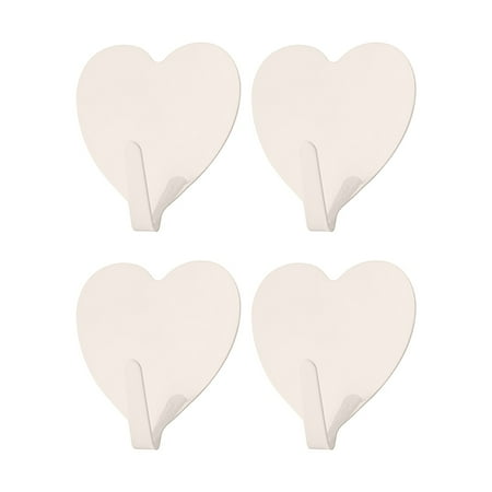 

Gbayxj Home Textile Storage 4PCS Wrought Iron Love Hook Self-adhesive Punch-free Stainless Steel Hook Heart-shaped Hook Home Creative Decoration White