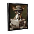 thumbnail image 4 of Stupell Industries Classy Dog with Newspaper Animals & Insects Painting Black Floater Framed Canvas Art Print Wall Art, 25 x 31, 4 of 10