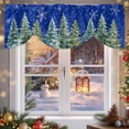 thumbnail image 6 of Christmas Tree Tie Up Valances Curtain, Watercolor Winter Snowflakes Blue Adjustable Rod Pocket Short Window Treatment Tie Up Curtains Valances for Kitchen Living Room Bathroom 60x18 Inches, 6 of 9