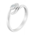 thumbnail image 2 of Minimalist Swirl Single Stone Promise Ring 1.5 Ct Round Diamond 14K White Gold Over, 2 of 2