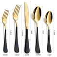 thumbnail image 7 of MDEALY 20-Piece Gold and Black Silverware Set for 4, 18/0 Stainless Steel Flatware Cutlery Utensils Set, Include Dinner Knives,Dinner Forks,Dinner Spoons,Salad Forks,Teaspoons,Dishwasher Safe, 7 of 7