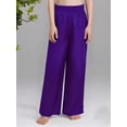 thumbnail image 5 of Sholeno Boys Girls Praise Dance Palazzo Pants Church Worship Satin Wide Leg Trousers Liturgical Bottoms Purple 6, 5 of 7
