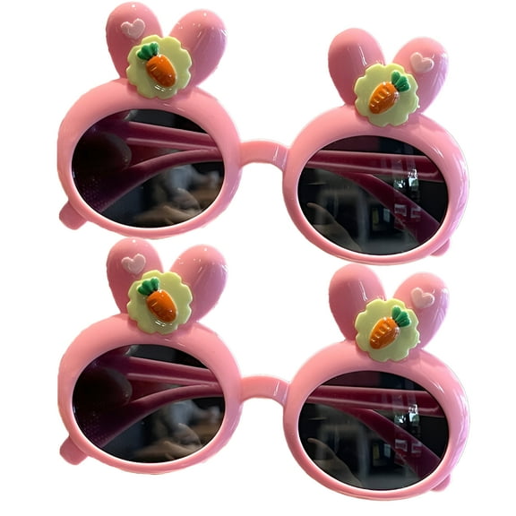 GJX 2Pcs Toddler Sunglasses,Pressure-Free All-Day Wear Toddler Girl Sunglasses,Air-Light Construction Kid Sunglasses,UV400 Protection,Pink