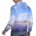 thumbnail image 3 of KLL Lavender Fields Under Blue Sky Print Mens Hoodie Long Sleeve Casual Pullover Hooded Sweatshirt Fashion Drawstring Hoodies with Pocket-Medium, 3 of 6