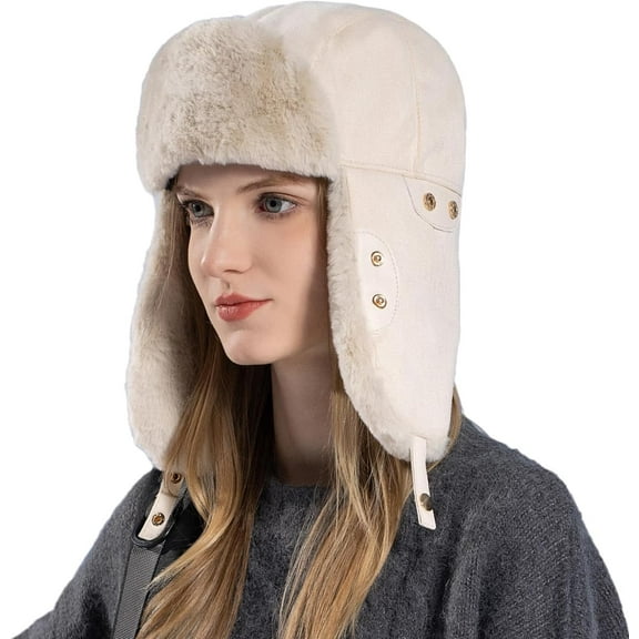 AKcxy Women Men Winter Trapper Hats Ear Flaps Ushanka Trooper Hunting Hat Outdoor Ski Snow Windproof Cap