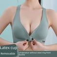 thumbnail image 4 of Sujetador de látex con hebilla frontal para mujer, ropa interior de verano con escote pequeño fruncido, sin aro de acero, de seda helada, fino, sin costuras, hermoso sujetador en la espalda, 4 of 6