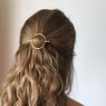 thumbnail image 2 of Zhuge Pinzas para el cabello redondas, pasadores para el cabello con forma de círculo hueco, accesorios minimalistas para el cabello, joyas para el cabello para mujeres y niñas (dorado), 2 of 5