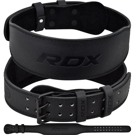 RDX Weight Lifting Belt for Fitness Gym Belts for Powerlifting, Deadlifting Adjustable Leather Belt with 4” Padded Lumbar Back Support Great for Bodybuilding