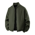 thumbnail image 2 of qolati Men Bomber Jacket Lightweight Casual Windbreaker Zip Up Coat Plus Size Classic Fit Stylish Fall Jackets with Pockets XL, 2 of 10