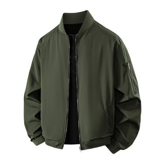 Holloyiver Men Zipper Casual Solid Stand Collar With Long Sleeved