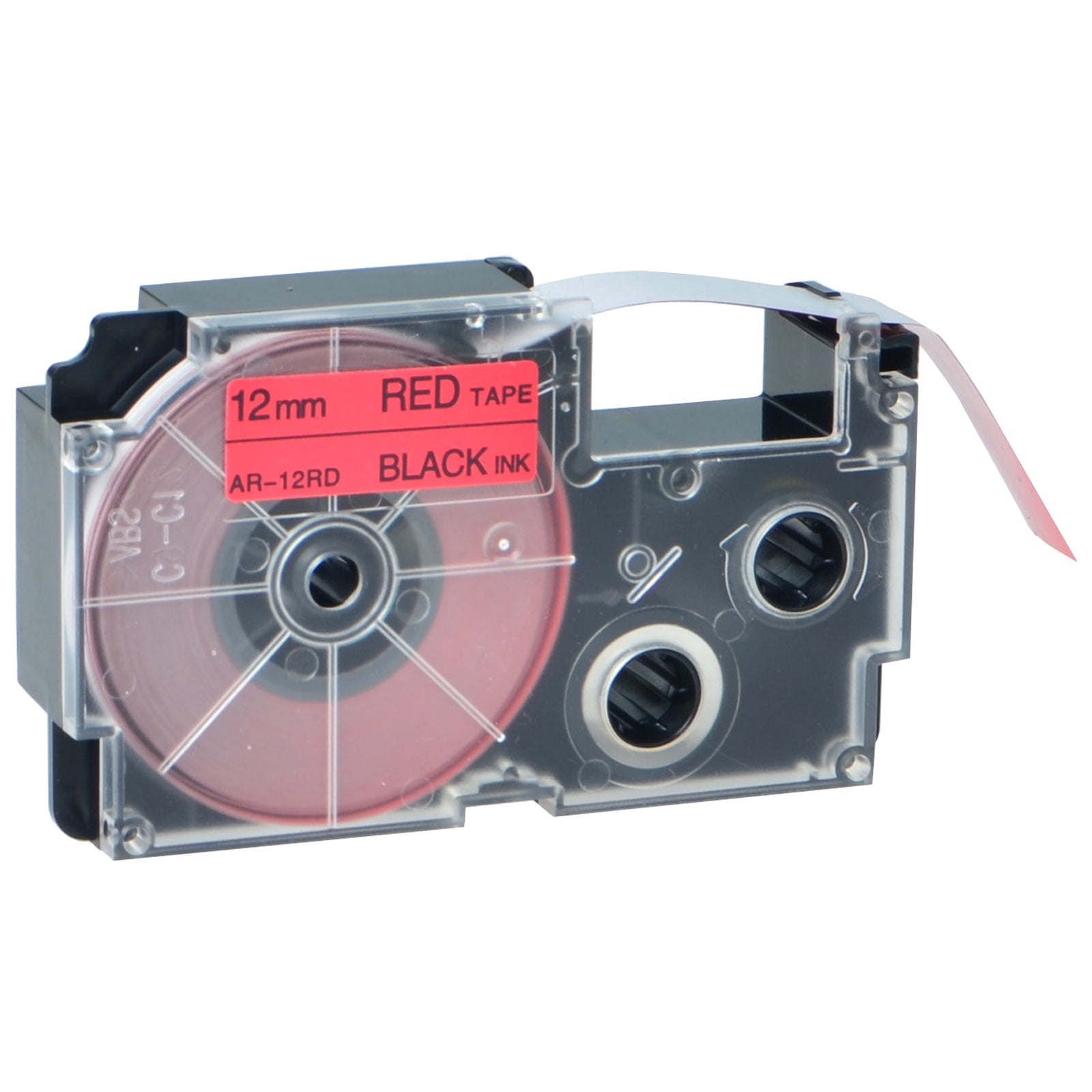 GREENCYCLE 1PK Black on Red Label Tape Compatible for Casio XR12RD XR-12RD (12mm 1/2''x 8m 26ft) EZ Label Printer