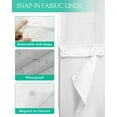 thumbnail image 3 of No Hook Shower Curtain with Snap in Liner, Grey Solid Color Hotel Shower Curtains for Bathroom, Washable Shower Curtain Liner Set with Mesh Top Window, 48"x72", 3 of 6