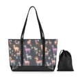 thumbnail image 7 of FORMRS Canvas Laptop Tote Bag for Women with 15.6" Computer Compartments Shoulder Handbag, Neon Llamas Pattern, 7 of 7