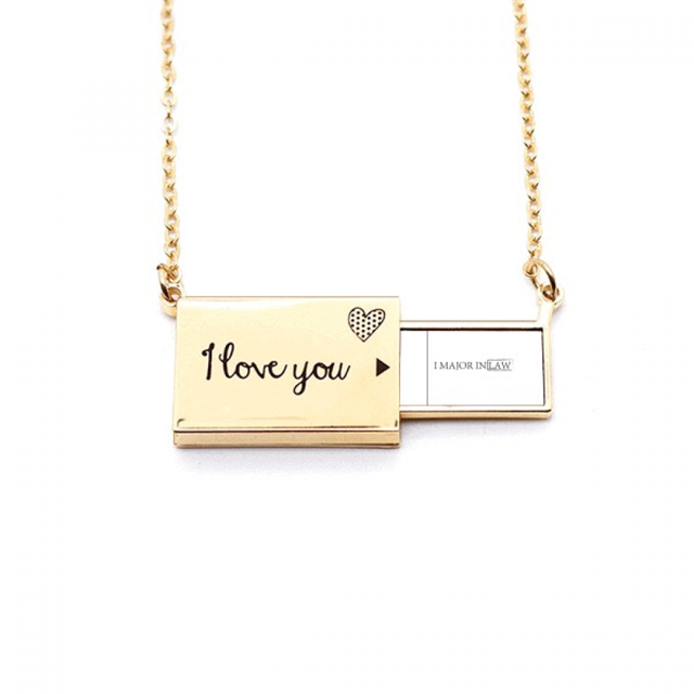 Quote yo grandes en derecho Sobre de carta de amor, collar y joyas colgantes