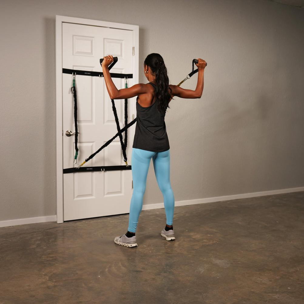 Iron Neck Dynamic Resistance Band with 10lb Max Resistance | Train, Workout, or Rehab Training Band Stretches from 3 to 9 ft | Cloth Wrapped with Stainless Steel Carabineers