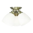 thumbnail image 1 of Livex Lighting 13664-01 Somerville 3-Light Ceiling Mount, Antique Brass, 1 of 5