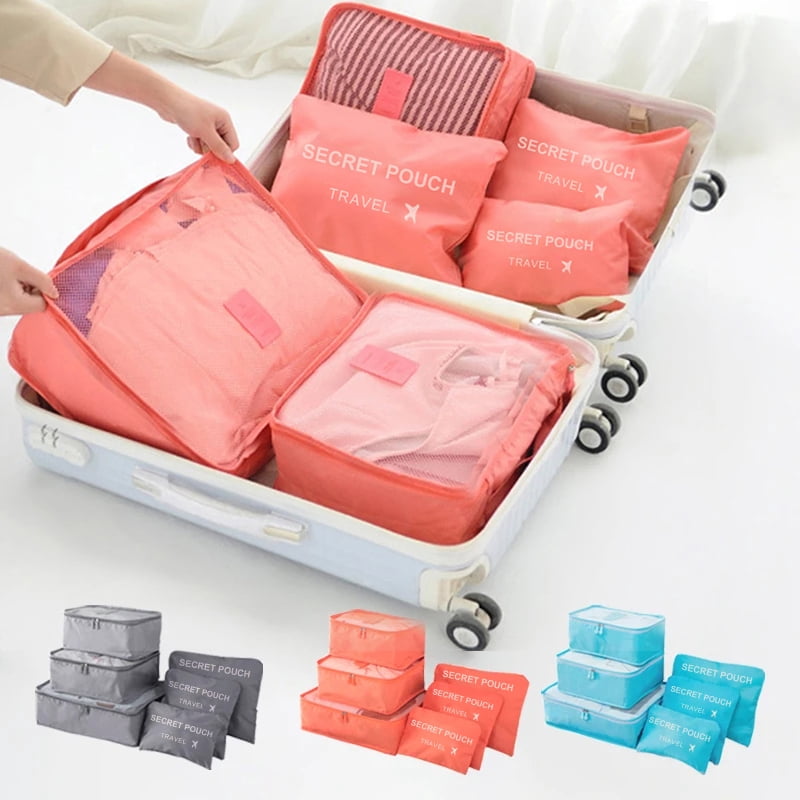 6 Pcs Travel Packing Cubes, Waterproof Luggage Organizer Bags with Zipper for Clothes and Underwear