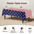 thumbnail image 2 of Exquisite 12 Count Premium Waterproof Plastic Tablecloth, 54" x 108", Red White Blue Solid Print, 2 of 7