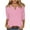 A01 Pink, variant on bnaln Womens Tops 3/4 Sleeve Shirts Round Neck Dressy Casual Blouses Ladies T Shirts Fashion Basic Tees Casual Tshirt Loose Fit Solid Blouse Comfy Pullover Going Out Tops Streetwear