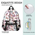 thumbnail image 1 of White Butterfly Flower Pattern Cute School Backpack Bag for School with Padded Back and Adjustable Shoulder Straps 15.25"x11.5"x5.25", 1 of 1