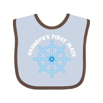 Inktastic Grandpas First Mate Sailing Nautical Boys Boys Baby Bib