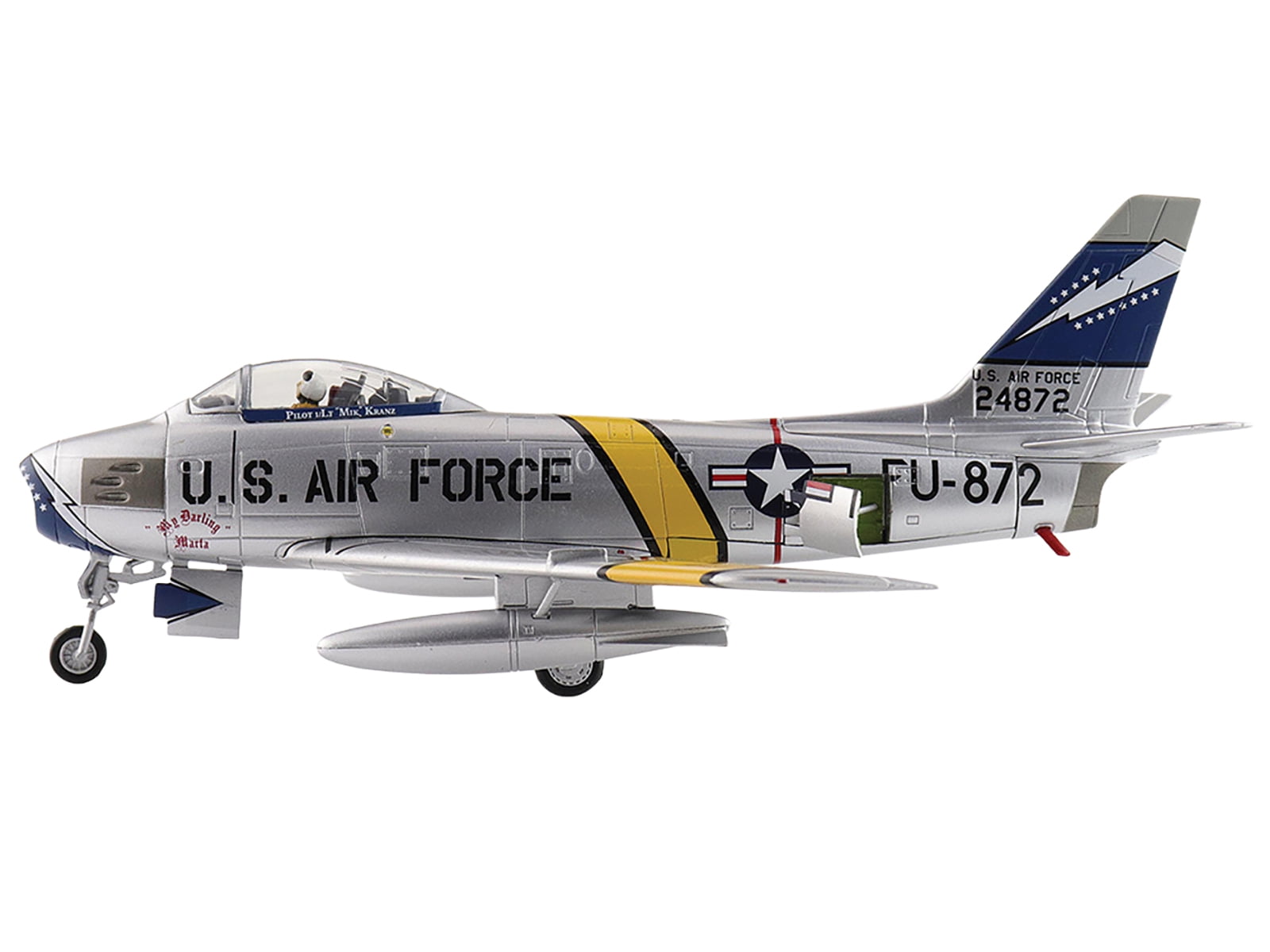 Hobby Master | 1:72 Scale Diecast Military Aircraft Replica | F-86F Gene Kranz 24872, USAF, EAA Aviation Museum | Model HA4327