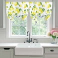 thumbnail image 4 of Yellow Lemons Tie Up Curtains for Windows, Adjustable Balloon Window Shades, Watercolor Summer Botanical Elegant Pastoral Kitchen Window Treatments Farmhouse Short Curtains with Rod Pocket 42"x45", 4 of 8