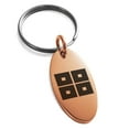 thumbnail image 1 of Stainless Steel Kyogoku Samurai Crest Engraved Small Oval Charm Keychain Keyring, 1 of 1