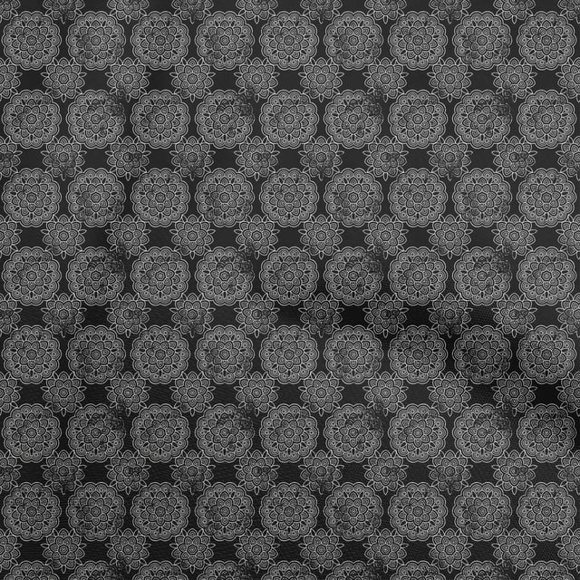 oneOone Rayon Black Fabric Mandala Sewing Craft Projects Fabric Prints By Yard 56 Inch Wide