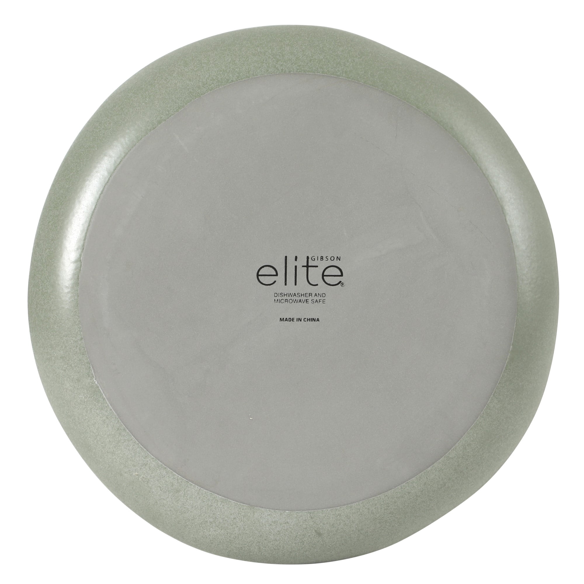 Gibson Elite Menlo Park 16-Piece Pottery Clay Stoneware Dinnerware Set – Green Reactive Glaze, Organic Shape Embossed Plates and Bowls W/ Pasta Bowl, Service for 4 – Microwave & Dishwasher Safe
