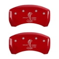 thumbnail image 3 of Rear Set 2 MGP Caliper Covers 10010Rgt3Rd, Engraved Rear: Gt350 Shelby and Cobra, Red Powder Coat Finish, Silver Characters Fits select: 2005-2014 FORD MUSTANG GT, 3 of 7