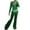 Green 1, variant on Women's 2 Piece Velour Tracksuit Set Long Sleeve Zipper Hoodie Cropped Jacket and Sweatpants Y2K Sweatsuit Set