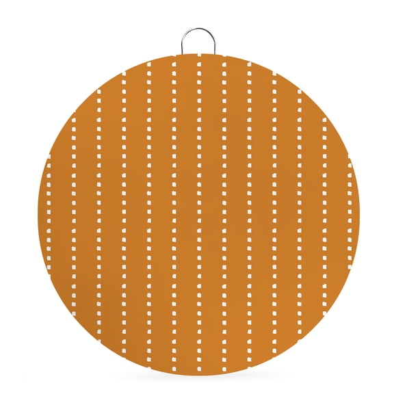 Welcome Sign for Front Door, Geometric Stripes Orange Round Metal Wall Art Wreaths, Polka Dots Abstract Retro Outdoor Indoor Wall Hanging Sign for Porch Decor Housewarming Gifts 5.9 Inch