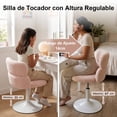 thumbnail image 4 of Silla giratoria de estudio FurnitureR ajustable en altura Rosa CARNATION, 4 of 6