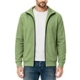 thumbnail image 5 of Horkkom Mens Zip Up Sweatshirt Solid Color Mock Neck Loose Sweatshirt Fashion Casual Fall Jackets with Pockets L, 5 of 8