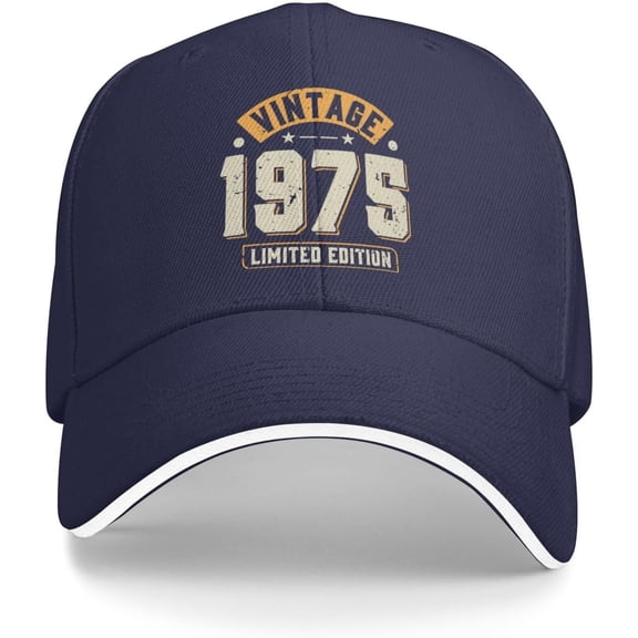Mens Baseball Cap 50th Birthday Low Profile Hats for Women's Vintage 1975 Outdoor Cap