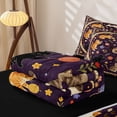 thumbnail image 6 of Homewish Retro Boho Flowers Zipper Full Size Comforter Sets with Fitted Sheet and 2 Pillowcases,Cute Cats Animal Zipper Bedding Set,Purple Cream,Black Reversible,4pcs, 6 of 8