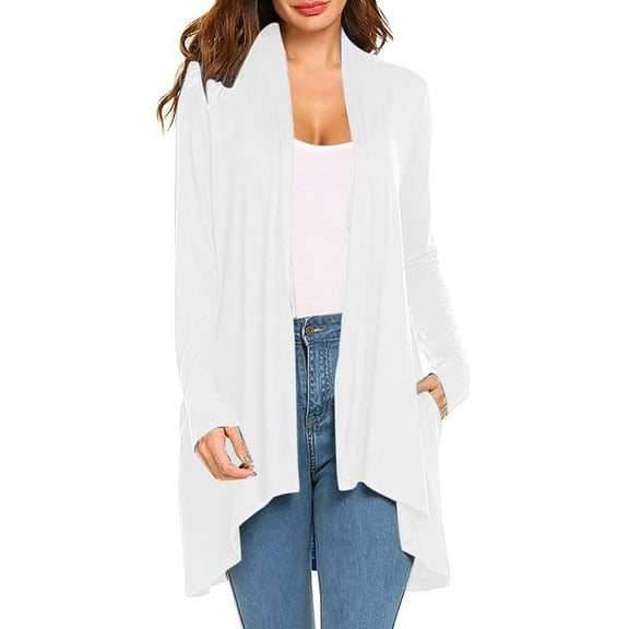 Homenesgenics Womens Cardigans under $15 Long Sleeve Fashion Casual Comfortable Solid Color Cardigan Top Blouse