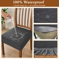 thumbnail image 5 of OKKEEY Waterproof Chair Seat Covers with Velcro Closure, 2Pcs Stretch Slipcovers for Dining Chairs, Removable Seat Cushion Protectors for Kitchen Chairs, Dark Gray, 5 of 10