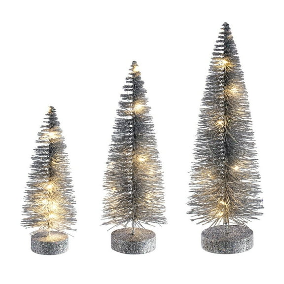 8"-10"-12" Silver Bottle Brush Clear Lts