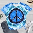 thumbnail image 2 of IDOCLOTHES Womens Hippie T Shirts 60s 70s Tie Dye Hippie T-Shirts Peace Love Tshirts Vintage Graphic Tees for Women Going Out Tops Blue, L, 2 of 4