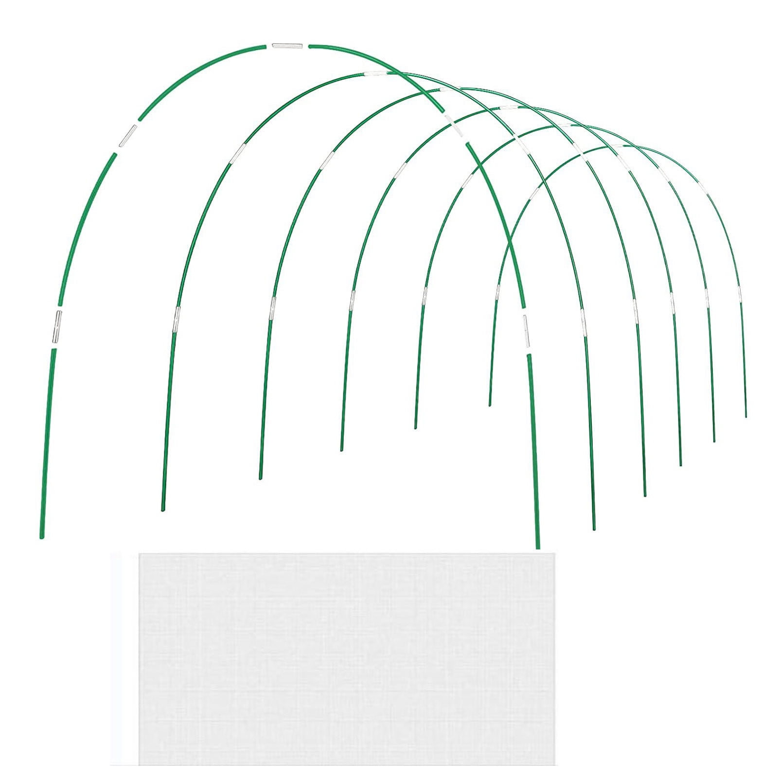 Fiberglass Garden Hoops with Insect Netting - Rust-Proof Plant Support Frame for DIY Wider Tunnel, Durable Greenhouse Cover for Vegetables, Strawberries, Flowers, Protection from Birds, Pests, Weather
