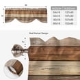 thumbnail image 6 of Farmhouse Beige Brown Tie Up Valance Curtains for Windows, Kitchen Curtains Window Treatments, Vintage Wooden Striped Short Window Shades Valances for Bedroom Bathroom Cafe 54"x18", 6 of 8