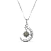 Cate & Chloe Luna May Birthstone 18k White Gold Plated Womens Necklace with Swarovski Crystal