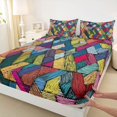 thumbnail image 3 of Homewish Teens Abstract 3D Stripes 3pcs Twin Sheet Sets,Colorful Geometric Lines Twin Fitted Sheet,Retro Vintage Breathable Flat Sheet,Luxury Bedroom Decor, 3 of 7