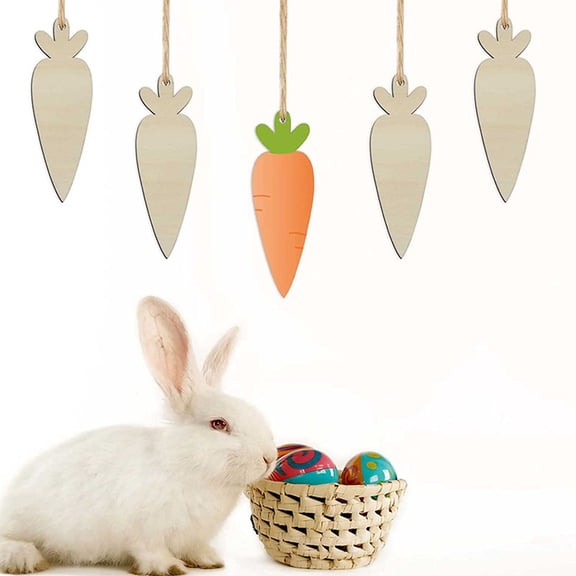 NICEXMAS 30 Pieces Unfinished Wood Slices Carrot Shape for Craft Painting Family Art Supplies