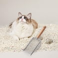 thumbnail image 3 of Palas para arena de gatos Pala de metal Pala tamizadora Herramienta de limpieza larga Totalmente calada Agujero de malla 43x43 mm, 3 of 8